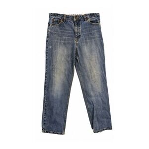 Lands End Blue Straight Leg Jeans 30 Waist 27 Inseam Faded Distressed Denim‎